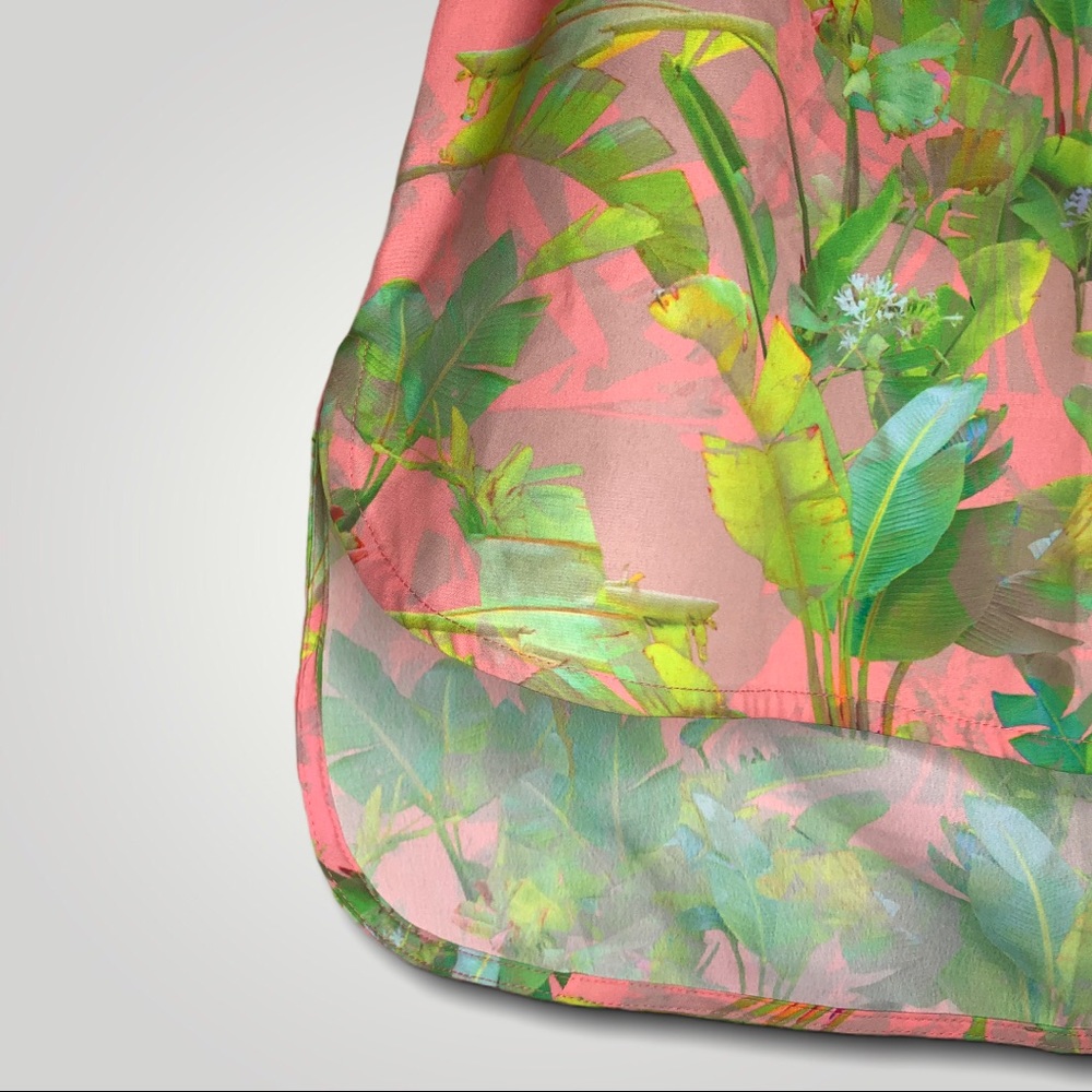 LABEL BE short sleeve blouse botanical pink green - Picture 8 of 8